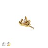 316L SURGICAL STEEL THREADLESS PUSH IN CZ LOTUS FLOWER TOP PART